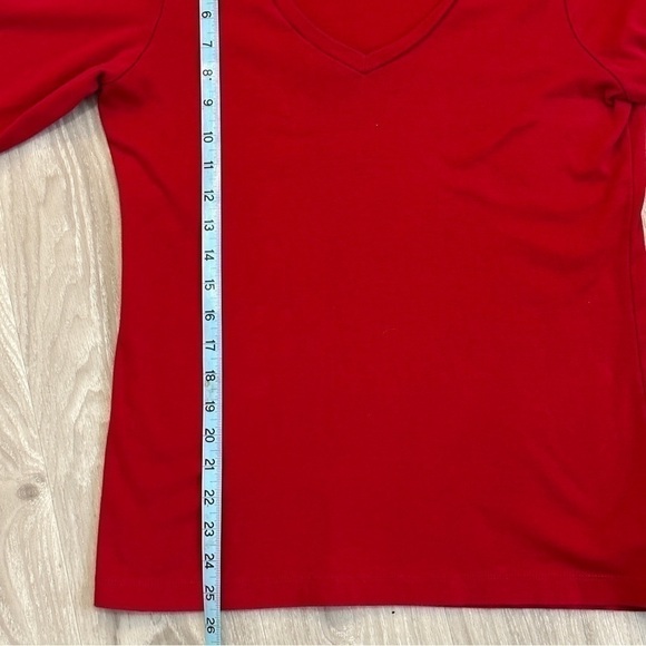 EDDIE BAUER FAVORITES V-NECK LONG SLEEVE TEE SZ L RED - Picture 6 of 8